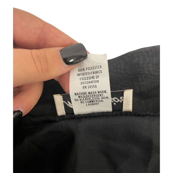 Vintage 70s Miss Dior Womens Robe Small S Black Floral Polyester Kimono Sleeves - Picture 5 of 8